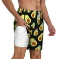 thumbnail image 3 of Goofa Flowers Avocado Printed Men's Swim Trunks Board Shorts Quick Dry Mens Swimming Trunks with Compression Liner,Breathable Fit Hawaii Beach Shorts-X-Large, 3 of 9