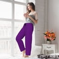 thumbnail image 4 of Uemuo Purple Pattern Women's Wide Leg Palazzo Lounge Pants with Pockets Light Weight Loose Comfy Casual Pajama Pants-Medium, 4 of 9