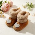 thumbnail image 3 of Miaouyo Infant Baby Girls Booties Fuzzy Cuff Non Slip Soft Sole First Walker Shoes, 3 of 9