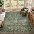 thumbnail image 3 of Lahome Green 8x10 Rugs for Living Room, Vintage Boho Washable Large Bedroom Area Rug, Non Slip Floral Mat Soft Low Pile Carpet for Dining Room Farmhouse Office, 3 of 11
