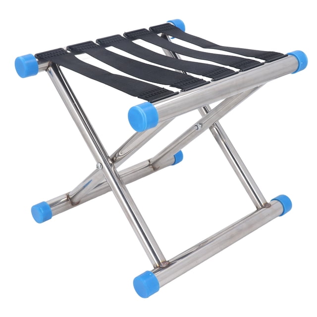 Tabouret de Camping, Tabouret Pliant Portable en Acier Inoxydable Compact Léger Capacité de Charge 60kg Tabouret de Camp pour Voyage, Randonnée, Barbecue, Pêche, Plage