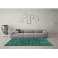 thumbnail image 3 of Ahgly Company Indoor Round Abstract Turquoise Blue Modern Area Rugs, 7' Round, 3 of 4