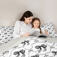 thumbnail image 5 of Erosebridal Lovely Coquette Bowknot Girls 7-Piece Twin Bedding Sets,Gray Kawaii Bowtie Bedding Comforter Set For Kids,Gray Reversible, 5 of 7