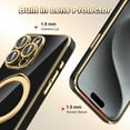 thumbnail image 5 of Dteck Screen Protector Case for iPhone 12 Pro Max,Magnetic Plating TPU Case Lens Camera Protector Mag-Safe Invisible Stand Shockproof Back Cover,Black, 5 of 9