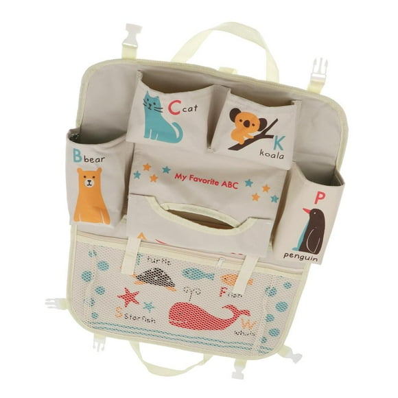 Organisateur de Dossier de Siège Auto avec 6 Poches de Rangement, s Protecteurs de Dossier de Siège Auto, Accessoires de Voyage pour Enfants et Tout-Petits (9 Motifs au Choix)