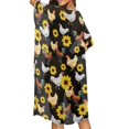 thumbnail image 4 of HELLHERO Polyester Long Kimono Swimsuit Cover Up for Beach Short Sleeve Casual Chicken, 4 of 6