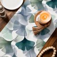 thumbnail image 2 of Table Runners 36 Inches Long Dress Scarves, Green Grey Ginkgo Leaves Farmhouse Kitchen/Dining Table Decor Table Runner, Short Coffee Tablerunners, Ink Painting Modern Art 13x36 Inch, 2 of 6