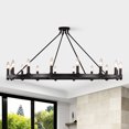 thumbnail image 2 of Warehouse of Tiffany Paige Smith Iron 16-Light 47-inch Mid-Century Style Wagon Wheel Chandelier, 2 of 8