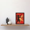 thumbnail image 4 of Artery8 Cat Fight Fun Lover Red Black Japanese Style Living Room Bathroom Artwork Framed Wall Art Print A4, 4 of 5