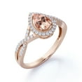 thumbnail image 4 of JeenMata On Sale 1.75 Carat Pear cut created morganite and Moissanite Engagement Ring in 18k Gold Over Sterling Silver, 4 of 6