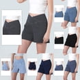 thumbnail image 4 of vigerkar High Waisted Jeans Shorts for Women Stretchy Shorts Crossover Denim Summer Short Pants with Pockets Summer (Light Blue, XS), 4 of 7