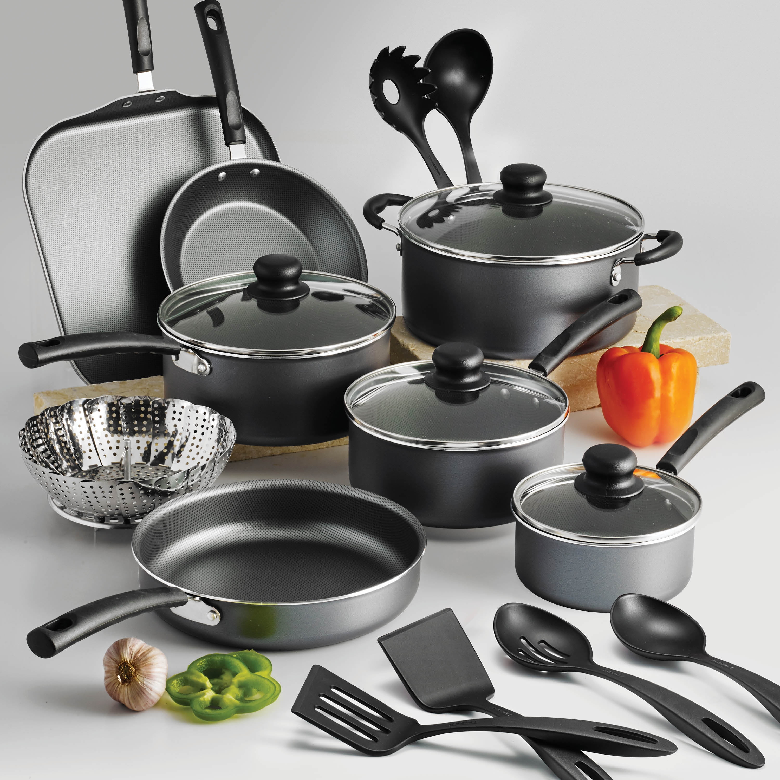 Tramontina Primaware 18 Piece Non-stick Cookware Set, Steel Gray - Yahoo  Shopping