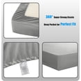 thumbnail image 6 of Chezmoi Collection Liam 7-Piece Gray Bed in a Bag Queen Comforter Set with Sheets Medallion Embossed Bedding Set, 6 of 9
