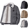 thumbnail image 4 of guisaled Men's Corduroy Jacket Sherpa Lined Fleece Trucker Jackets Cotton Turn-Down Collar Jacket Warm Winter Coats wiht Pockets s, 4 of 5