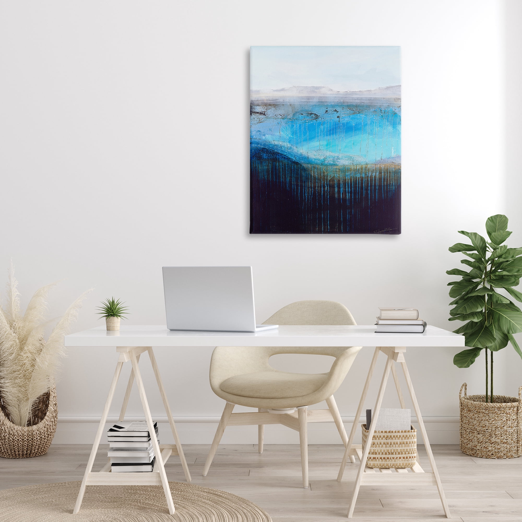 Stupell Industries Intense Abstract Landscape Abstract Painting Gallery Wrapped Canvas Art Print Wall Art, 30 x 40