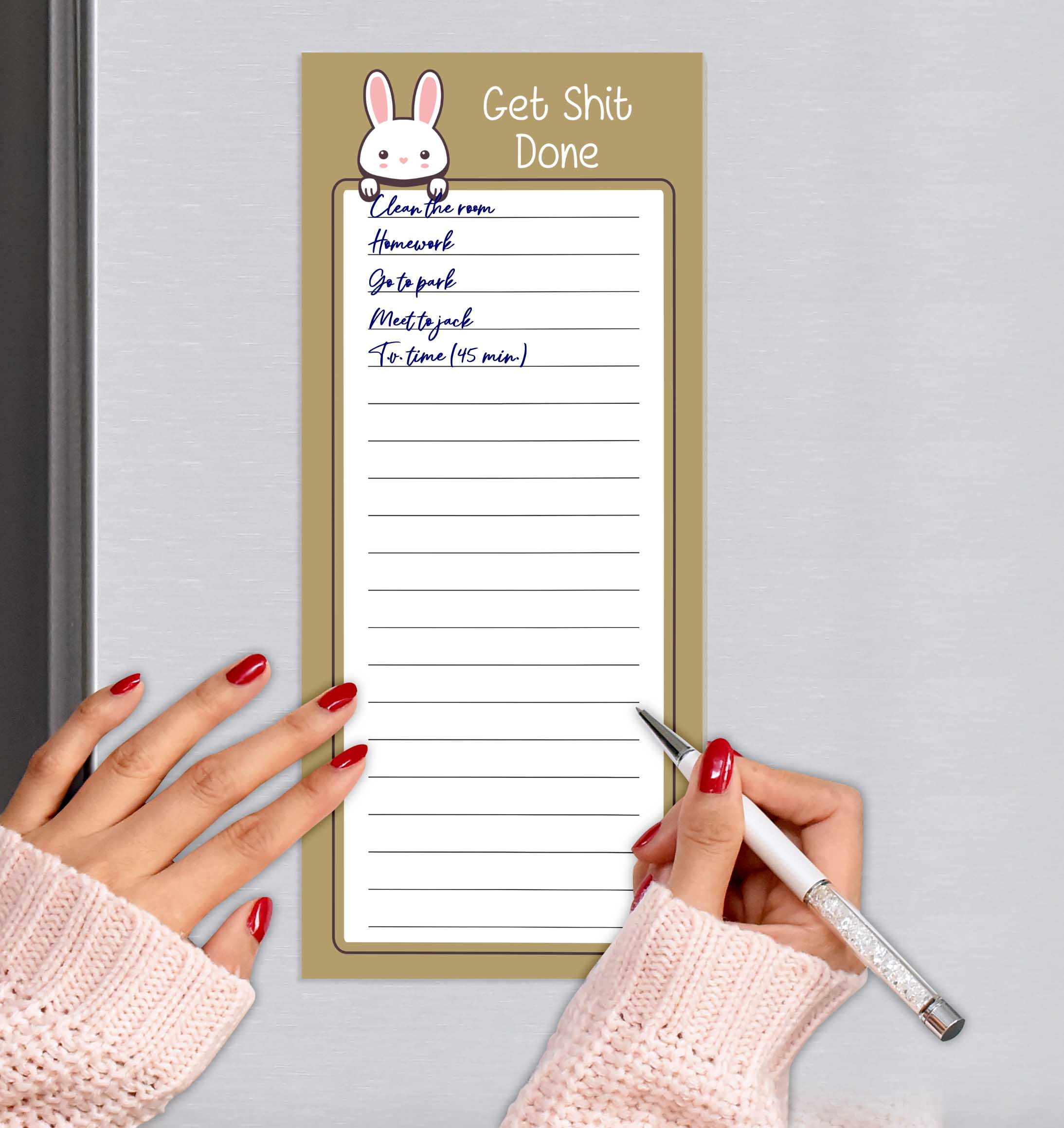 Inkdotpot Pack of 3 Magnetic Fridge To-Do List Notepads- Magnetic Memo Pads For Refrigerator-(50 Sheets Each)-NY
