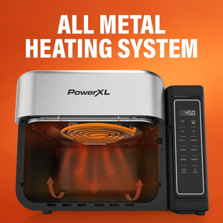 PowerXL, Air Fryer Oven, 8 Quart AIRMAX, Two Tier Compact Design