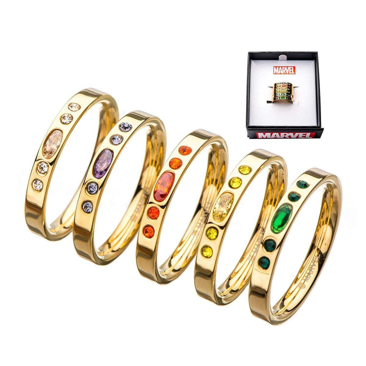 Thanos Ring Avengers Infinity War Soul Stone Power 18k Gold Plated  Stainless Steel Jewelry Ring : Amazon.co.uk: Fashion