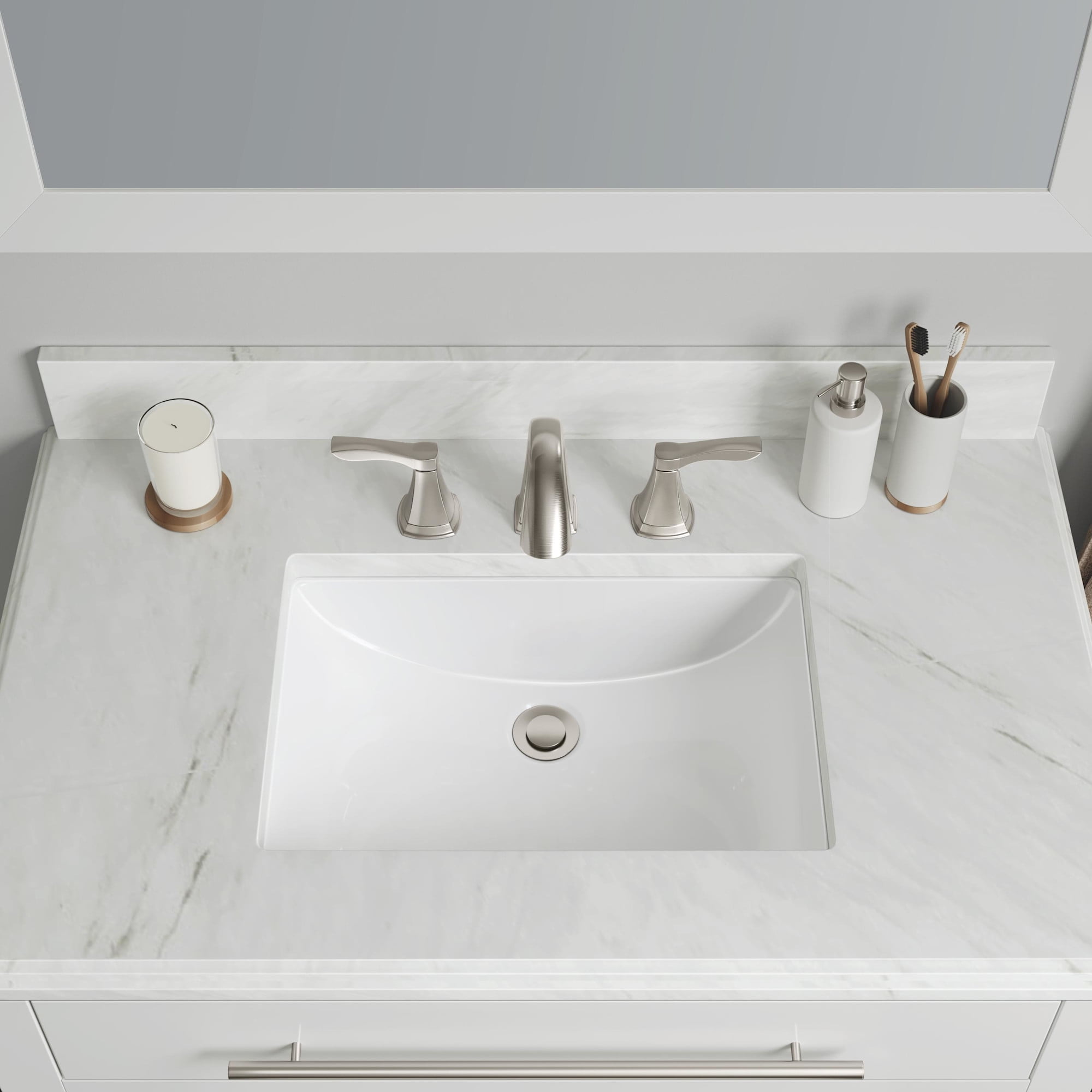 Open Box Proflo Pf21188 Hoffman 21" Rectangular Vitreous China Drop In Bathroom Sink - White