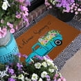 thumbnail image 5 of Spring Floral Decorative Welcome Door Mat Colorful Flowers Truck Indoor Outdoor Non-Slip Summer Doormat Home Entryway Farmhouse Decor Front Door Mat for Outside Porch Entrance, 30" x 17", Brown Rug, 5 of 6