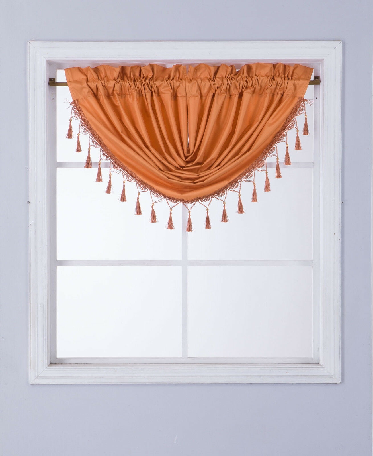 DRESS YOUR WINDOW WITH THIS ELEGANT 1 PC RS8 WATERFALL VALANCE ORANGE ...