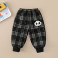thumbnail image 2 of XUELUO Baby Boys Pants Girls Cartoon Plaid Print Winter Warm Long Sweatpants Trousers Pant Holiday Wear,Black,6-12 Months, 2 of 7