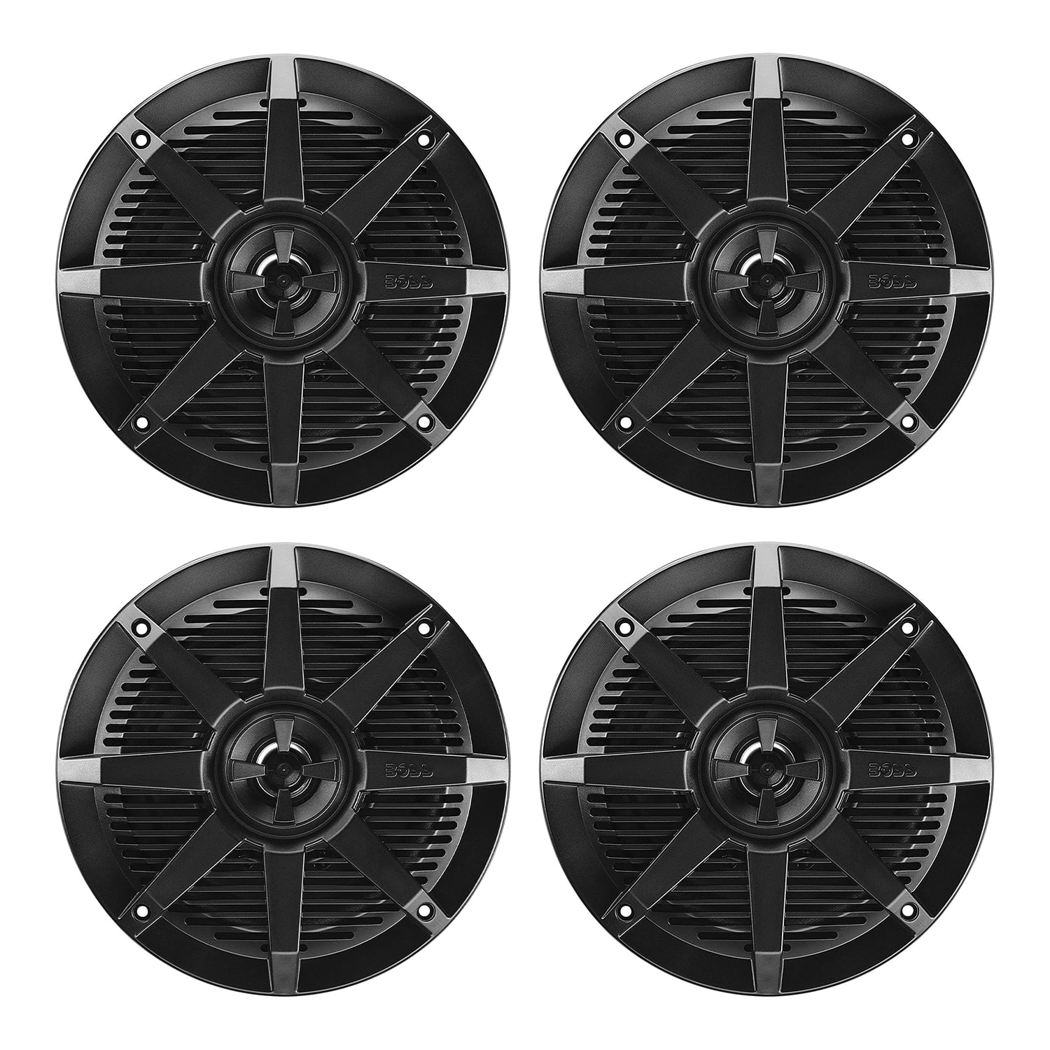 BOSS 6.5Inch 200Watt Water Resistant Marine Boat Speakers, Black (4
