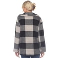 thumbnail image 3 of White Mark Women's Plaid Sherpa Shacket Jacket, 3 of 5
