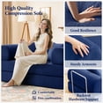 thumbnail image 2 of Modern 3-Person Convertible Sleeper Sofa Bed, 4-in-1 loveseat Sleeper, Comfy Removable Floor Couch for Living Room with Detachable and Washable Fabric, 2 of 7