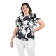 thumbnail image 4 of Blusa manga con olanes Roman Fashion /Tallas Extras, 1843 (Negro flor) negro 40, 4 of 6