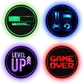 thumbnail image 1 of Gaming Coasters by Dreamcontroller USB Rechargeable LED Coaster for Gamer Room Decor. Light up Coasters for Gaming Desk Decor, Nerd Decorations, Nerdy Man Cave Decor 3.5" Anime Coasters for Gamer Gift, 1 of 1