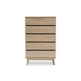 thumbnail image 4 of Baxton Studio Miren Commode Moderne Mi-Siècle Chêne Clair et Gris Foncé 5 Tiroirs, 4 of 5