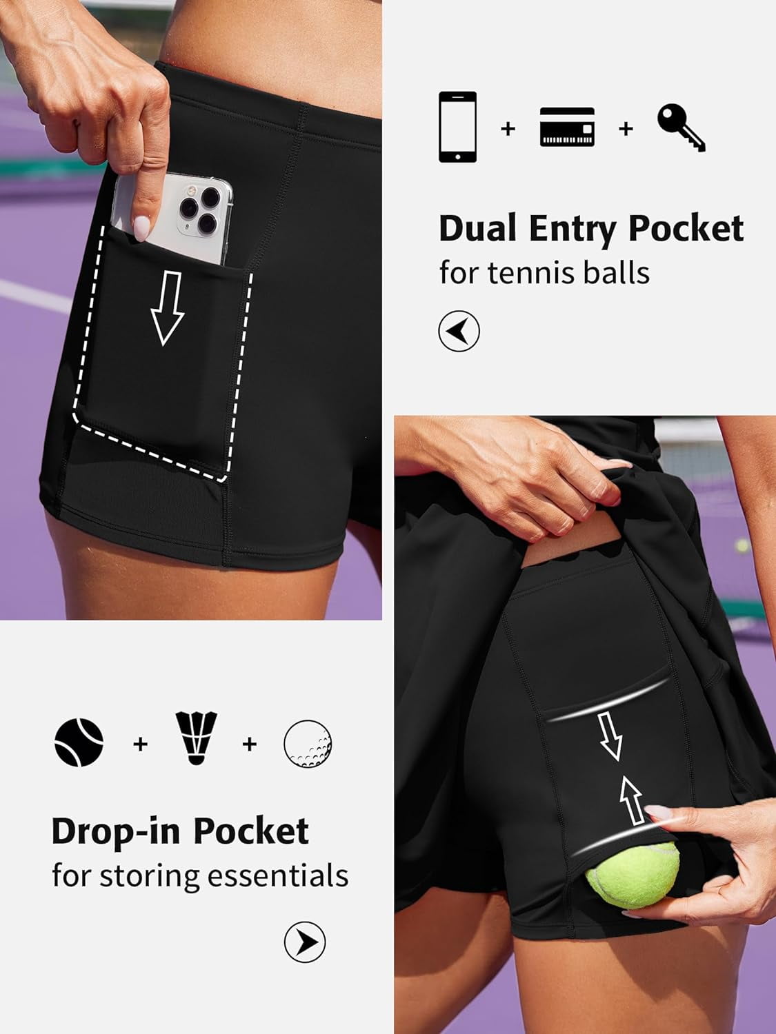 ALove Women Tennis Outfit Sports Dress Golf Exercise Dresses with Shorts and Pockets Polo Collar Zipper Athletic Dresses Tennis Dress