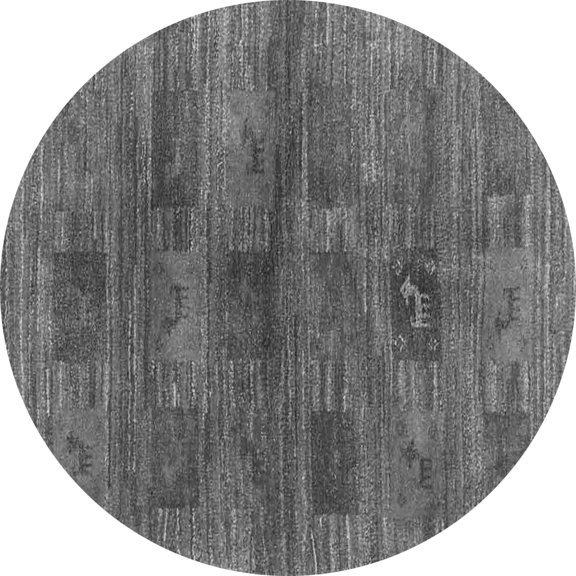 Ahgly Company Indoor Round Abstract Gray Contemporary Area Rugs, 4' Round