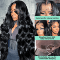 thumbnail image 4 of Body Wave Lace Front Wigs Human Hair Wig for Women 13x6 HD Lace Front Wigs 200 Density Glueless Wig Pre Plucked with Baby Hair 24Inch, 4 of 8