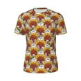 thumbnail image 5 of Wukai Cartoon Sunflowers Print Men's Short-Sleeved Mesh T-Shirt,Quick-Dry Short Sleeve Workout T-Shirt-Medium, 5 of 8