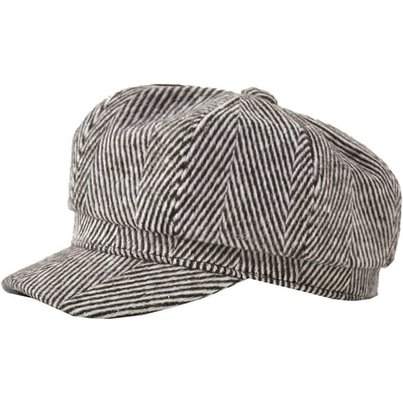 CoCopeaunts Newsboy Hat Octagonal Hat Women Winter Stripe Cap British France Retro Fashion Newsboy Cap Solid Beret Painter Cap