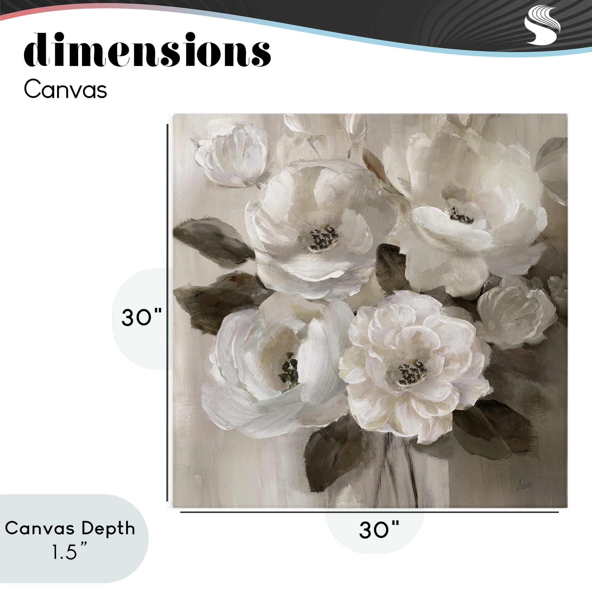 Stupell Industries Ivory Flower Bushel Canvas Wall Art, design by Nan