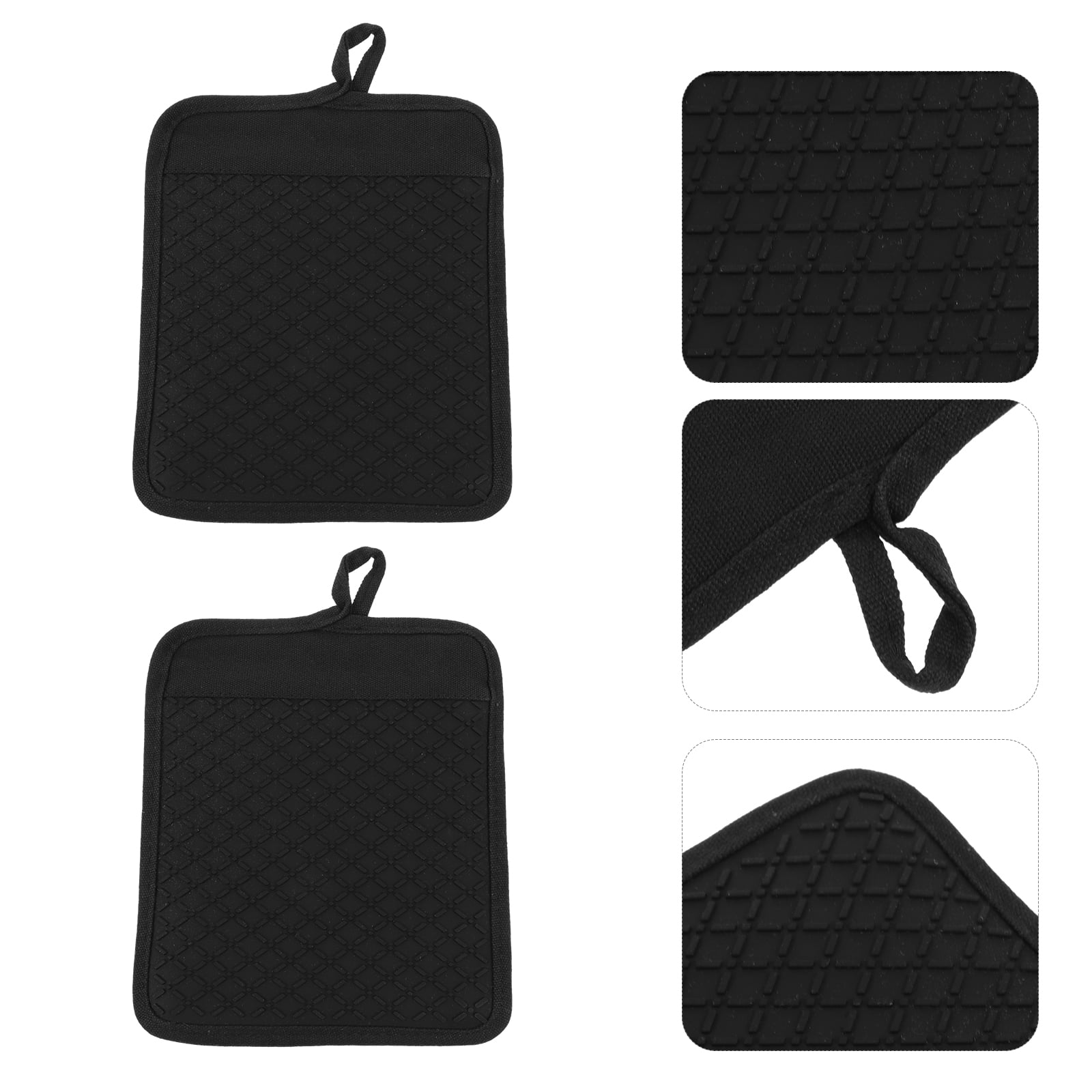 2Pcs Pot Holders Reusable Soft Polyester Kitchen Hot Pads with 2