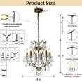 thumbnail image 3 of 18" 5-Light Classic/Traditional Lighting Fixture Antique Gold Glam Crystal Chandelier, 3 of 9