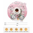 thumbnail image 6 of 13 Inch Round Placemats Set of 6, Pink Gnomes Christmas Non Slip Heat Insulation PP Table Mats, Xmas Tree Gifts Winter Snowflake Birds Washable Place Mats for Kitchen Dining Party Table Decor, 6 of 7