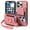 Pink, variant on ShellTech for iPhone 13 Pro Max Retro PU Leather Wallet Case with Card Holder Ring Stand RFID Function Credit Card Slot with Ring Stand Protective Cover Wrist Strap,Pink