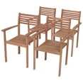 thumbnail image 6 of vidaXL 2/4/6/8x Solid Wood Teak Patio Chair with Cushions Seat Multi Colors, 6 of 12