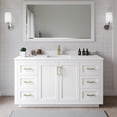 thumbnail image 2 of Wyndham Collection Miranda 66" Wood Single Bathroom Vanity in White/Gold, 2 of 7