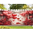 thumbnail image 4 of 8X6 ft Valentine's Day Photo Garage Door Cover Decoration Background Rose Wall Wedding Bridal Shower Decoration Backdrop Brick Wall Red Rose Love Heart Party Party Photo Props Banner Cover, 4 of 5