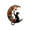 A, variant on BNNG Black Cat Decor On White Moon Stained Glass Window Hanging Suncatcher for Windows Panels Sun Catcher Halloween Ornament Decoration Memorial Gift for Lover Cat, 6 inches