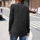 thumbnail image 4 of Camisa informal negra de cuello redondo con dobladillo irregular, talla XL, blusa de punto de manga larga con rayas verticales, 4 of 6