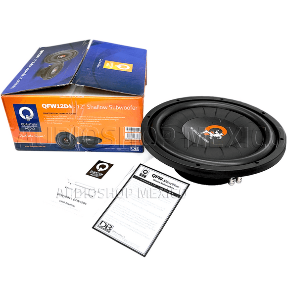 Subwoofer Plano Quantum Audio QFW12D4 1200 Watts 12 Pulgadas 4 Ohms Doble Bobina Quantum Audio QFW12D4