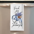 thumbnail image 3 of SPXUBZ Kitchen Towels, Purple and White Plaid Lavender Bicycle Towels for Home Kitchen Holiday Decoration Housewarming Gift Towel Set of 2, 3 of 5