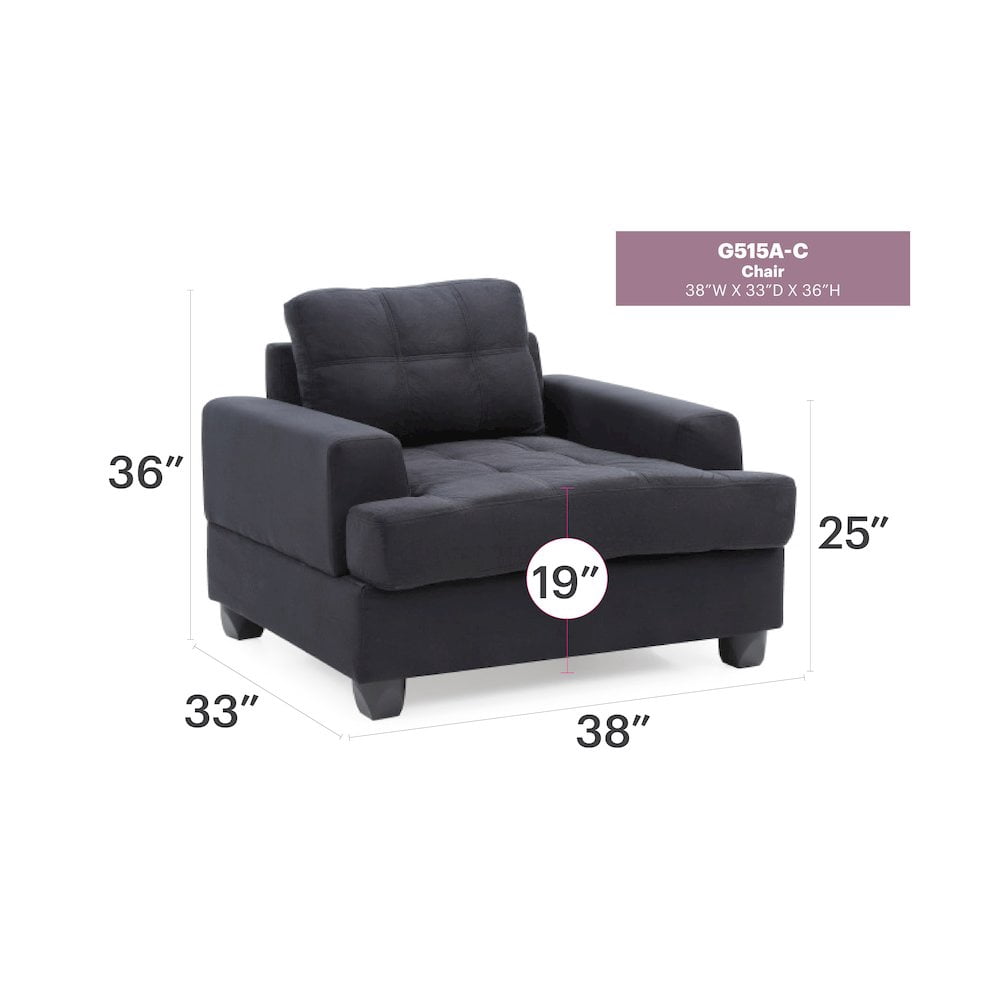 Glory Furniture Sandridge Accent Chair in Black Color